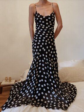 Rat & Boa Camille Dress - Black White Spot Dress- XXS